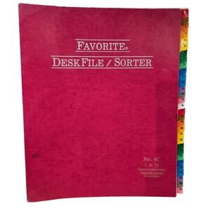 Wilson Jones No. 4C 1-31 Favorite Desk File Sorter Red in Color Monthly‎ Collate
